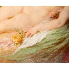 Massive Antique French Nude Oil Painting by Louis Anquetin of Venus Cupid - 4342750