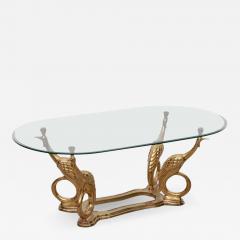 Massive Brass Coffee or Side Table with Peacocks - 551776