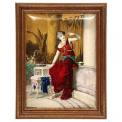 Massive French Enameled Porcelain Plaque After Diana Coomans circa 1880 - 1063947