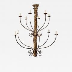 Massive Hand Carved Giltwood Italian Twelve Arm Chandelier - 4332694