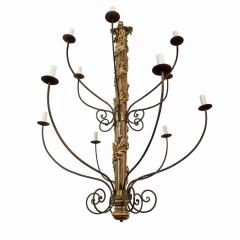 Massive Hand Carved Giltwood Italian Twelve Arm Chandelier - 4331621