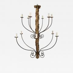 Massive Hand Carved Giltwood Italian Twelve Arm Chandelier - 4332695