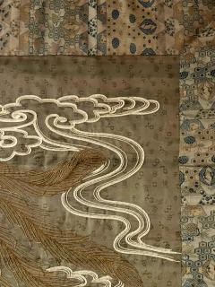 Massive Japanese Embroidery Tapestry Display Box Meiji Period - 2389024