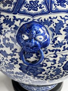Massive Pair of Chinese Blue White Urn form Lamps - 4521277