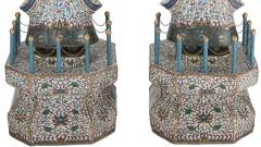 Massive Pair of Chinese Cloisonne Enamel Figures of Attendants Qing Dynasty - 2243708