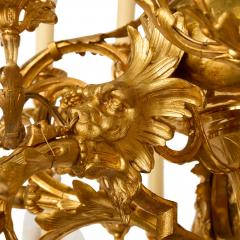 Massive antique French Louis XIV style ormolu chandelier - 4247629
