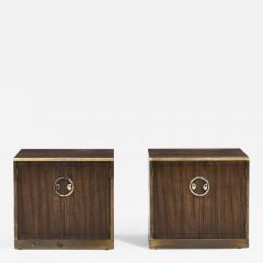 Mastercraft Walnut and Brass Nightstands 1970 - 2319369