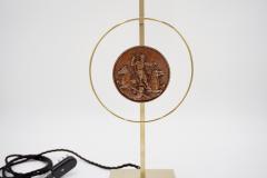 Masterpieces of Light Brass Table Lamp with Van Vianen Copper Sculpture XVII  - 2325113