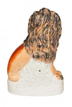Matched Pair Of Staffordshire Pottery Lions - 4139242