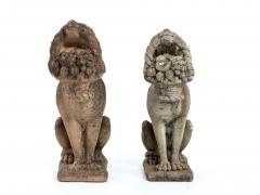 Matched Pair of Composite Stone Dogs with Fruit Baskets England Mid 20th C  - 4639058