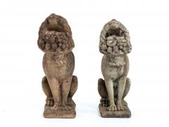 Matched Pair of Composite Stone Dogs with Fruit Baskets England Mid 20th C  - 4639059