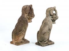 Matched Pair of Composite Stone Dogs with Fruit Baskets England Mid 20th C  - 4639061