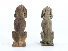 Matched Pair of Composite Stone Dogs with Fruit Baskets England Mid 20th C  - 4639066
