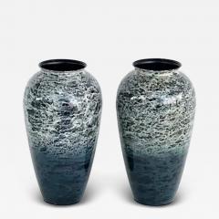 Matching Decorative Pair of Enameled Metal Vases - 4106924