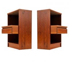 Matching Pair of Mid Century Danish Modern Night Stands or End Tables in Teak - 4014368