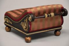 Mathew Gregson Rare Regency Design book mahogany scroll top foot stool - 4799945