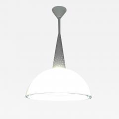 Mathieu Mat got 1 French Mid Century Modern White Enamel Metal Glass Pendants in Mategot Style - 1738348