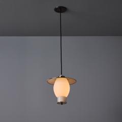 Mathieu Mat got 1950s Perforated Metal and Opaline Glass Pendant Attributed to Mathieu Mat got - 4393148