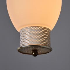 Mathieu Mat got 1950s Perforated Metal and Opaline Glass Pendant Attributed to Mathieu Mat got - 4393149