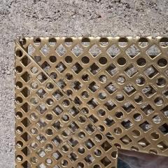 Mathieu Mat got 1950s Perma Mirror Picture Frame Perforated Gold Metal Italy - 2653020