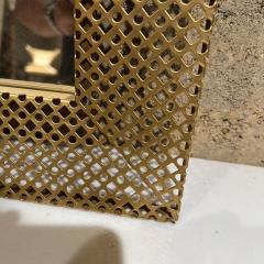 Mathieu Mat got 1950s Perma Mirror Picture Frame Perforated Gold Metal Italy - 2653021