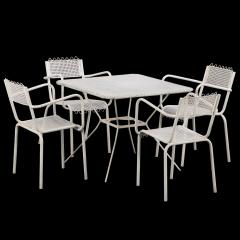 Mathieu Mat got A French Iron Five Piece Patio Set in the Manner of Mathieu Mat got C 1950 - 4324345