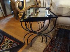 Mathieu Mat got French Iron and Brass Nesting Tables with Mirrored Tops - 4011011