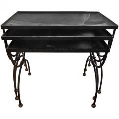 Mathieu Mat got French Iron and Brass Nesting Tables with Mirrored Tops - 4011041