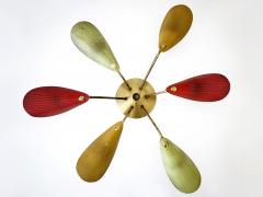 Mathieu Mat got Lovely Mid Century Modern Perforated Metal Brass Ceiling Lamp Germany 1950s - 4366734