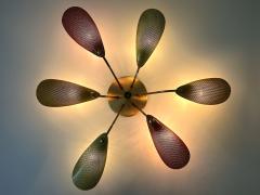 Mathieu Mat got Lovely Mid Century Modern Perforated Metal Brass Ceiling Lamp Germany 1950s - 4366735