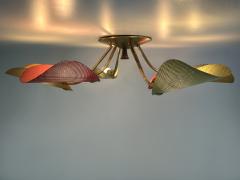 Mathieu Mat got Lovely Mid Century Modern Perforated Metal Brass Ceiling Lamp Germany 1950s - 4366741