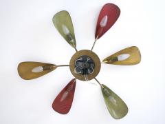 Mathieu Mat got Lovely Mid Century Modern Perforated Metal Brass Ceiling Lamp Germany 1950s - 4366744