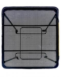 Mathieu Mat got MATHIEU MATEGOT BLACK PERFORATED METAL BAR CART WITH GLASS SHELF FRANCE C1956 - 4628245