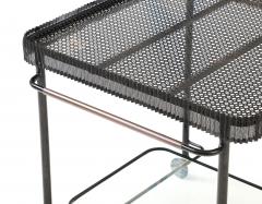 Mathieu Mat got Mathieu Mat got Metal Bar Cart Glass Lower Shelf Pleated Apron France 1956 - 4508929
