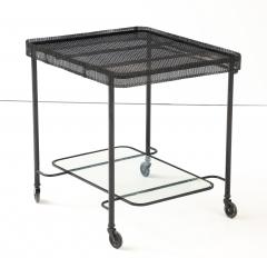 Mathieu Mat got Mathieu Mat got Metal Bar Cart Glass Lower Shelf Pleated Apron France 1956 - 4508932