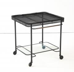 Mathieu Mat got Mathieu Mat got Metal Bar Cart Glass Lower Shelf Pleated Apron France 1956 - 4508933