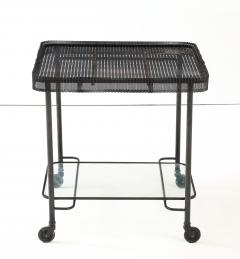Mathieu Mat got Mathieu Mat got Metal Bar Cart Glass Lower Shelf Pleated Apron France 1956 - 4508935