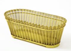 Mathieu Mat got Mathieu Mat got Planter Perforated Metal Yellow Lacquer France c 1940 50 - 1309661