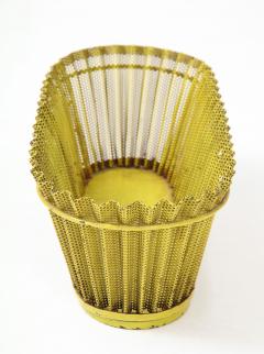 Mathieu Mat got Mathieu Mat got Planter Perforated Metal Yellow Lacquer France c 1940 50 - 1309664