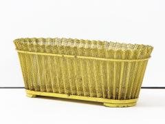 Mathieu Mat got Mathieu Mat got Planter Perforated Metal Yellow Lacquer France c 1940 50 - 1309667