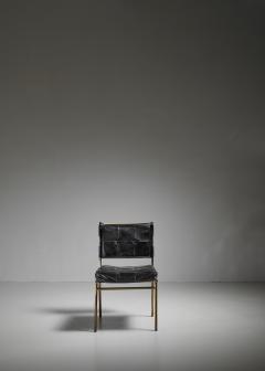 Mathieu Mat got Mathieu Mat got Rare Chair with Brass Frame and Leather Cushions France - 1114640