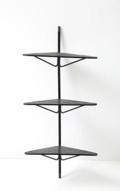 Mathieu Mat got Mathieu Mat got Triangular Metal Brass Tip Perforated Shelf France c 1952 - 4509940