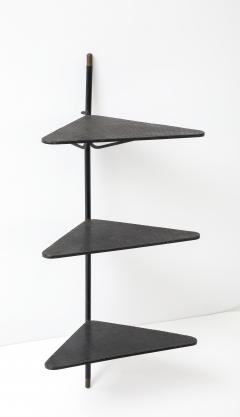 Mathieu Mat got Mathieu Mat got Triangular Metal Brass Tip Perforated Shelf France c 1952 - 4509941