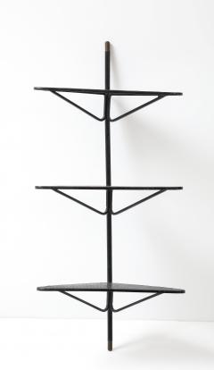 Mathieu Mat got Mathieu Mat got Triangular Metal Brass Tip Perforated Shelf France c 1952 - 4509948