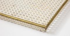 Mathieu Mat got Mathieu Mat got White Tray Perforated Metal Brass Enamel France c 1950 - 1309680