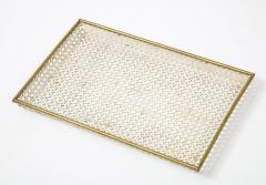 Mathieu Mat got Mathieu Mat got White Tray Perforated Metal Brass Enamel France c 1950 - 1309682