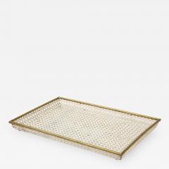 Mathieu Mat got Mathieu Mat got White Tray Perforated Metal Brass Enamel France c 1950 - 1311739