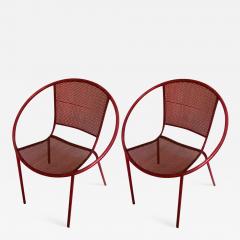 Mathieu Mat got Mathieu Mategot style charming pair of outdoor chairs in vintage condition - 967046