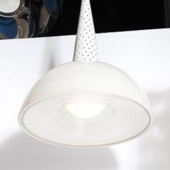 Mathieu Mat got MidCentury White Enamel and Holophane Glass Diffuser Pendant by Mathieu Mat got - 4489819