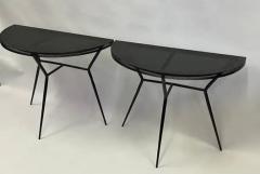 Mathieu Mat got Pair of French Midcentury Modern Perforated Metal Consoles Attr Mathieu Mategot - 4111435